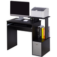 Black computer desk with keyboard tray