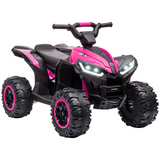 HOMCOM 12V Kids Electric Ride-On Quad Bike ATV with Dual Motors, Ages 3-5 – Outdoor Toy, Pink