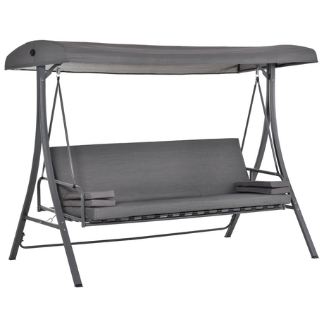 Grey 2-in-1 swing bench hammock bed
