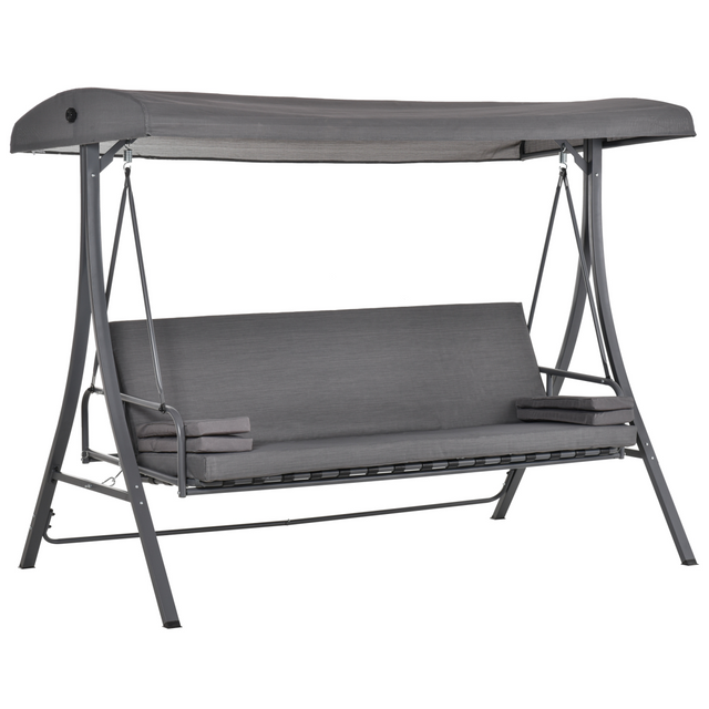 Grey 2-in-1 swing bench hammock bed