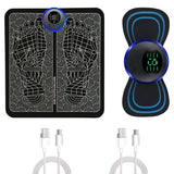 USB Electric Foot Massage Pad and Neck Massager Set with 8 Modes, 19 Levels – Portable Massager, Black