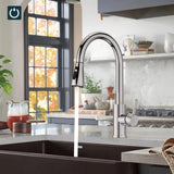 360° Pull-Out Kitchen Sink Mixer Tap with Dual Spray Modes – Single Lever Mono Tap, Brass Body, Silver
