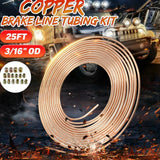 3 x 25ft Copper Nickel Brake Pipe Rolls, 3/16 Inch Tubing with 48 Pipe Nuts – Brake & Fuel Line Kit