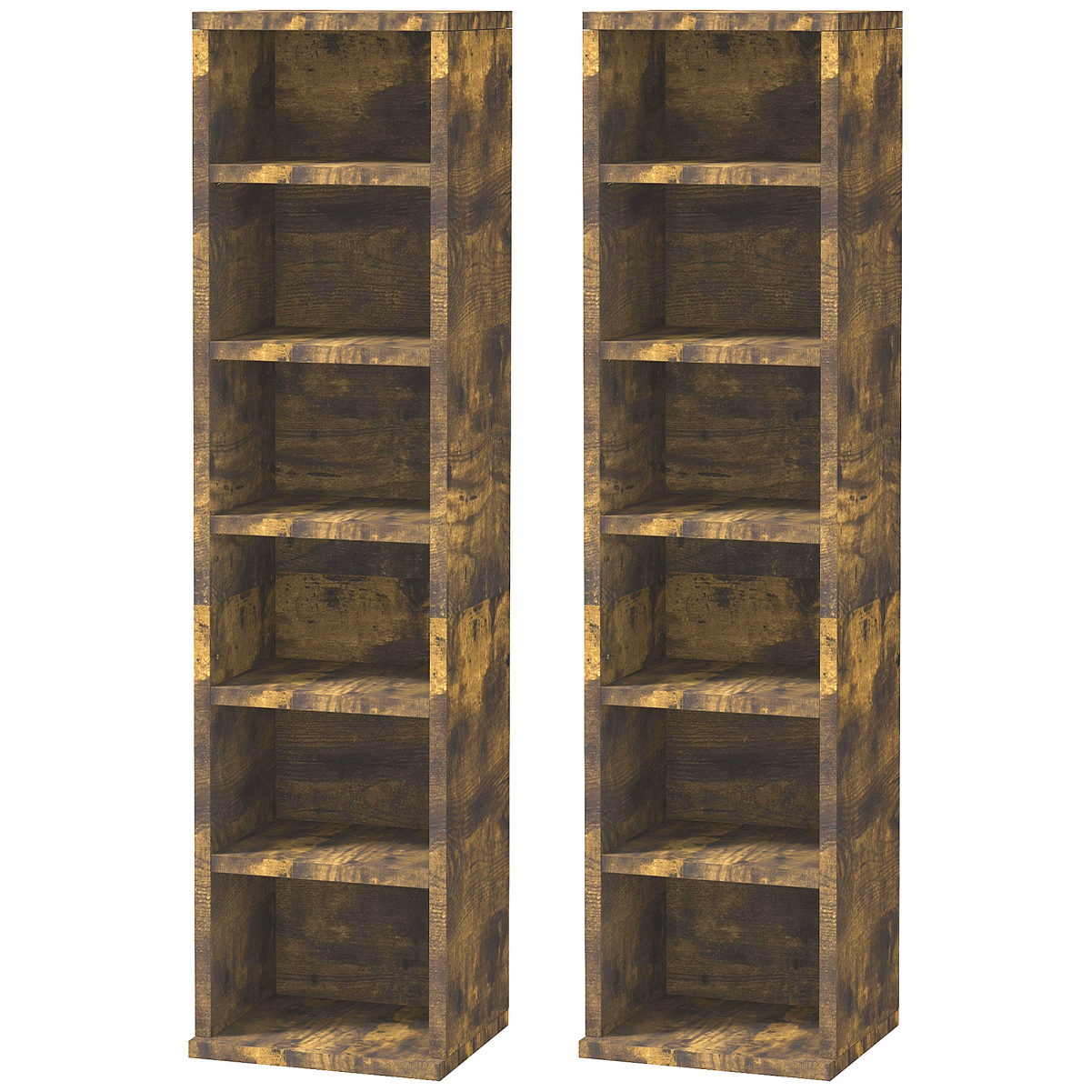 HOMCOM rustic brown CD media tower racks