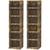 HOMCOM rustic brown CD media tower racks
