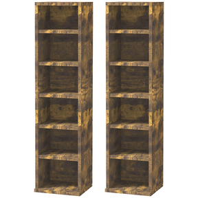 HOMCOM rustic brown CD media tower racks