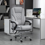 Grey velvet heated massage office chair