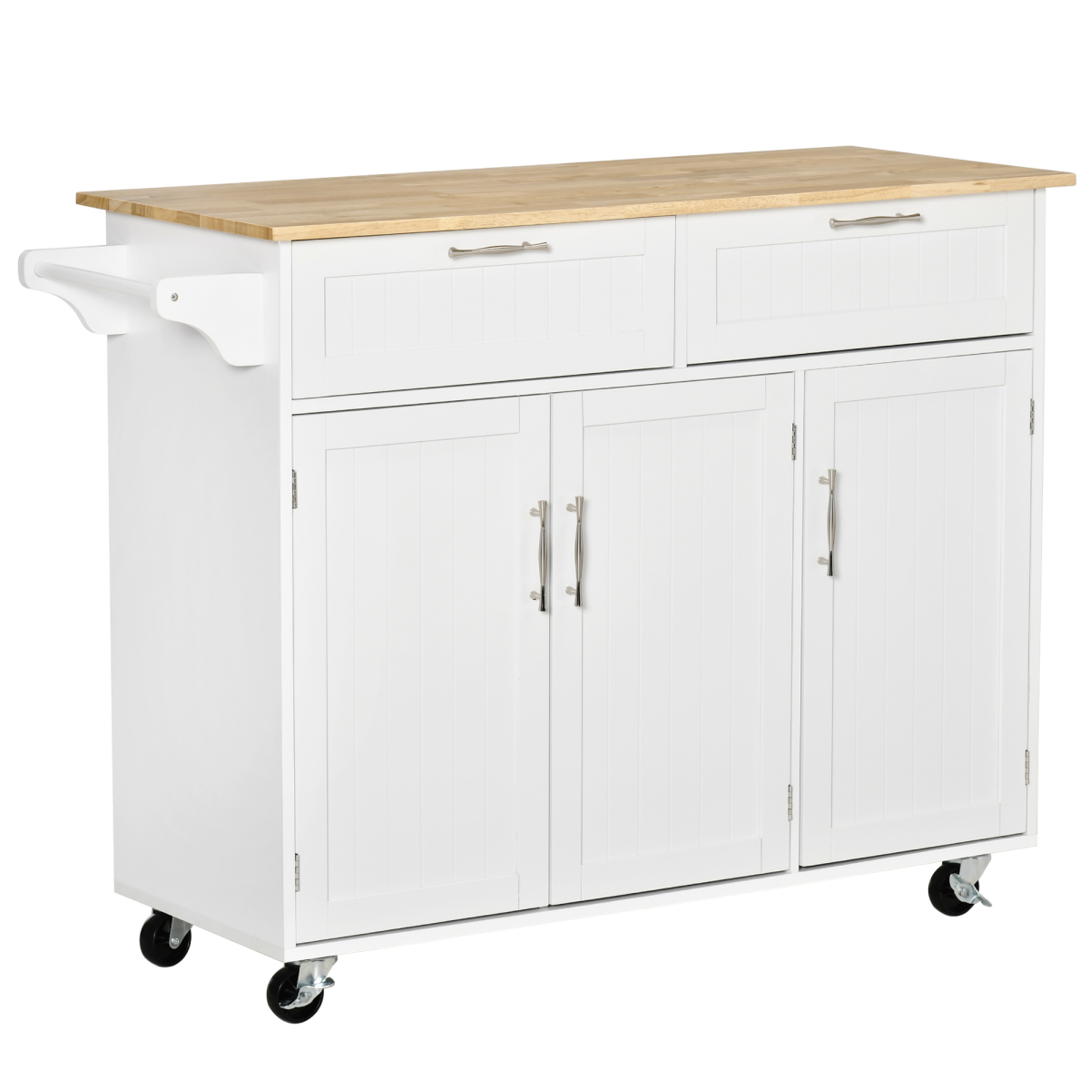 White kitchen island utility cart