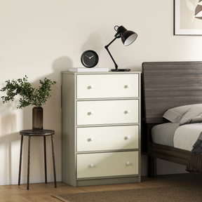 Storage cabinet with four fabric drawers