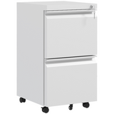 Vinsetto white 2 drawer lockable file cabinet