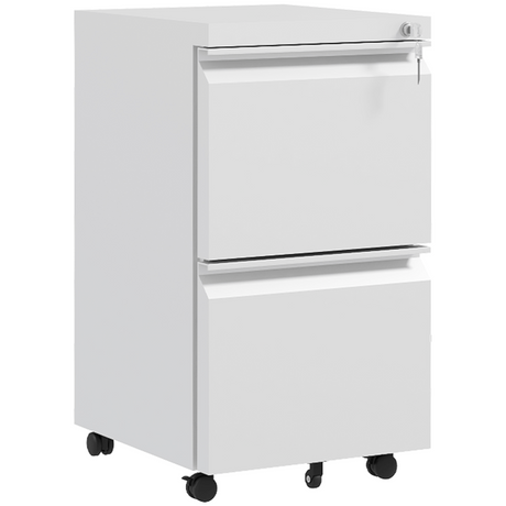 Vinsetto white 2 drawer lockable file cabinet