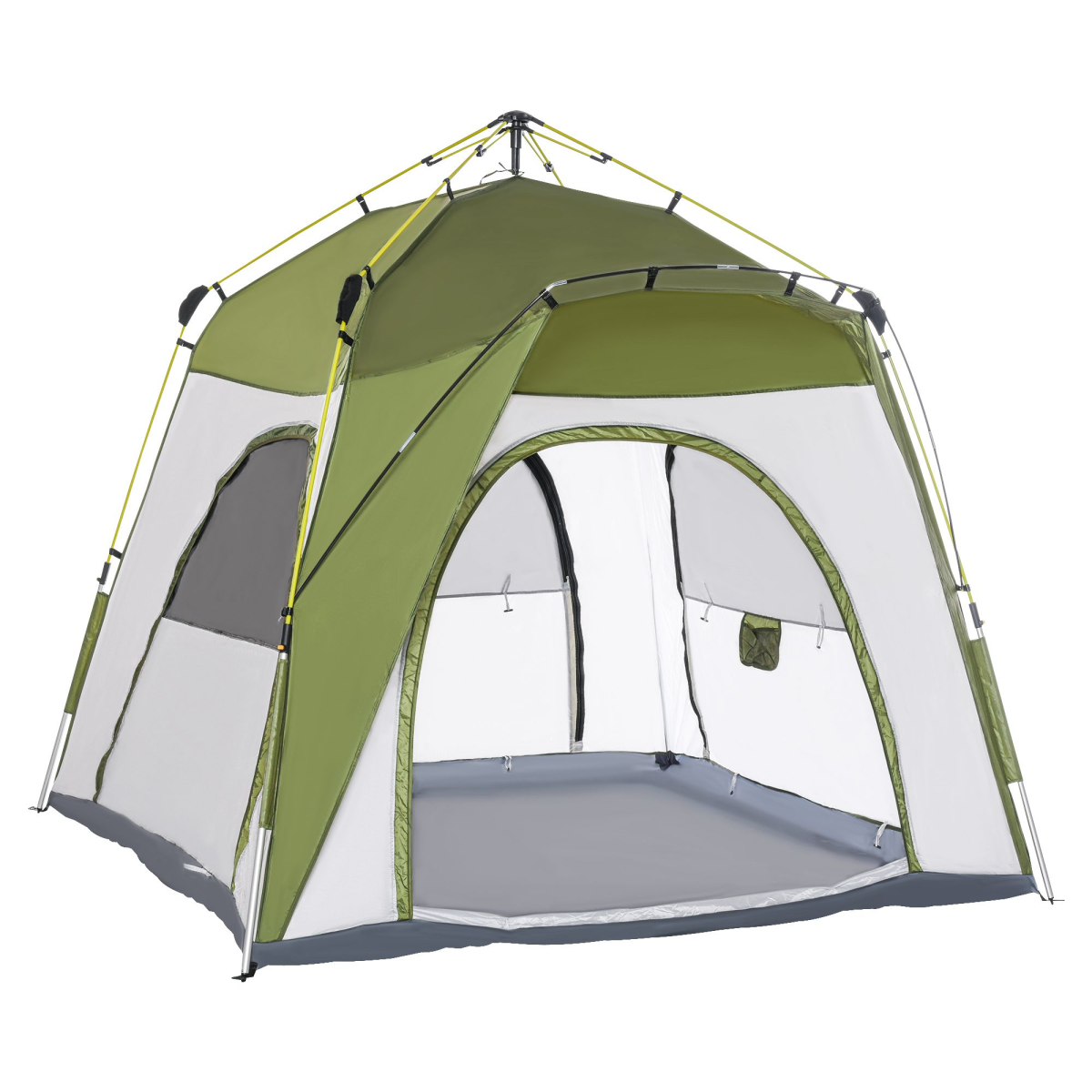 Outsunny 4 Man Pop Up Tent with Automatic Hydraulic Frame – Dome Camping Shelter for Festivals & Hiking