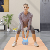 10kg Soft Kettlebell with Non-Slip Handle & Flat Base – Home Gym Strength and Cardio Training, Light Blue and Grey
