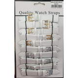 White Leather Watch Straps, 20mm – Pack of 10