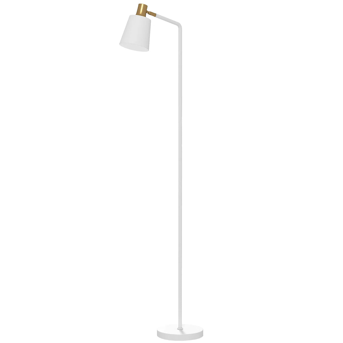 HOMCOM Modern Floor Lamp with Rotatable Head – White
