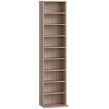 HOMCOM Narrow CD Storage Unit for 260 CDs or 120 DVDs – Tall Media Tower with Anti-Tip Straps, Natural Wood
