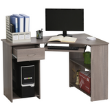 Grey L-shaped corner desk