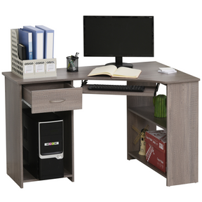 Grey L-shaped corner desk