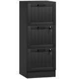 HOMCOM 3 Drawer Lockable Filing Cabinet with Adjustable Hanging Bars for A4 & Letter Files, Black