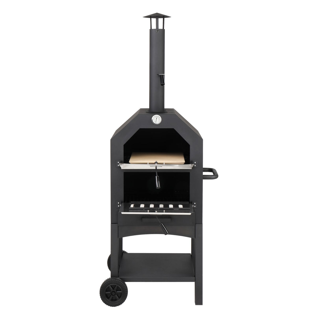 Outdoor Wood-Fired Pizza Oven Kit with Pizza Stone, Peel & Grill Rack – Portable Garden & Camping Pizza Oven