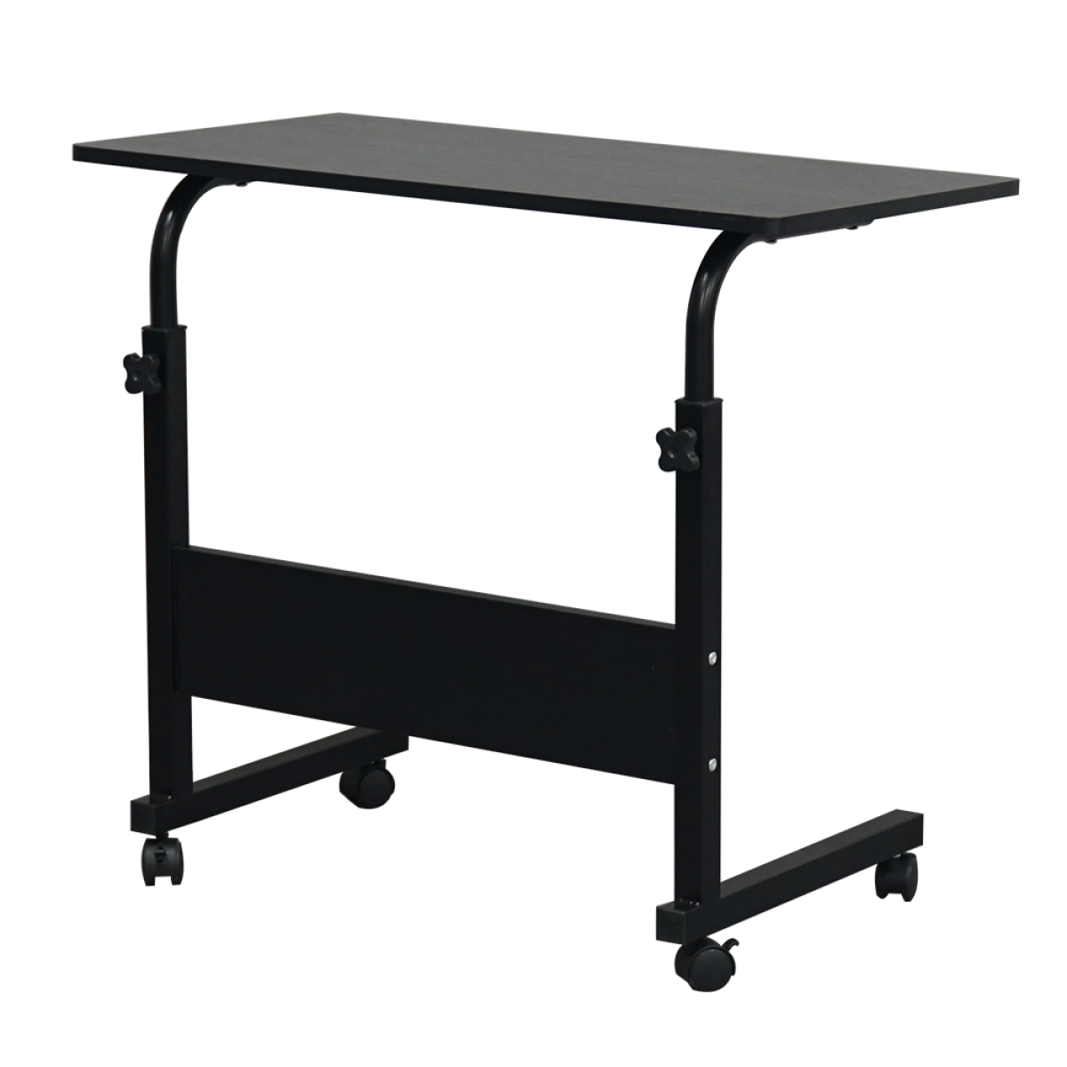Removable P2 Chipboard & Steel Side Table with Adjustable Height – Home & Office, Black, 80 x 40 cm
