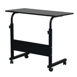 Removable P2 Chipboard & Steel Side Table with Adjustable Height – Home & Office, Black, 80 x 40 cm