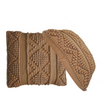 Artisan Furniture Nola Cushion Set of 2 – Woven Patterned Scatter Cushions with Plump Filling, Coffee