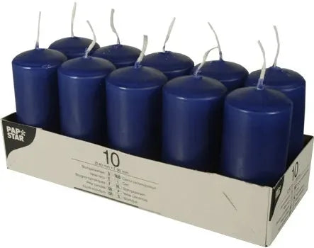 Pillar Candles, Pack of 10 – Home Decor Candles, Dark Blue