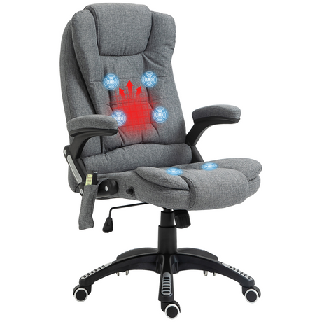Grey heated massage executive chair