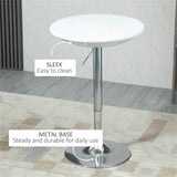 Height Adjustable Bar Table with 360° Swivel Top, 80kg Capacity, 76–97cm – Pneumatic Coffee Table, White