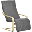 Dark grey lounge recliner chair with adjustable footrest