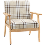 Beige linen accent chair