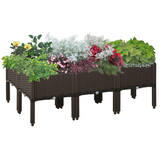Outsunny 6-Piece Stackable Raised Flower Bed with Drainage Holes – Vegetable & Herb Planter Boxes