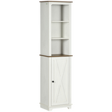 Tall slim bathroom storage cabinet with door