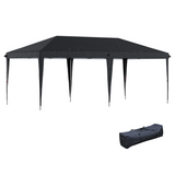 Outsunny 3 x 6m Heavy-Duty Pop Up Gazebo with Steel Frame & 3 Height Settings – Patio Party Canopy, Black