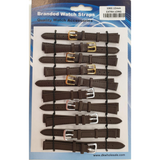 DK Brown Leather Extra Long Watch Straps, 8mm – Pack of 10, Model 1002BR