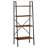 4-Tier Minimalist Ladder Shelf Unit with Steel Frame & MDF Shelves – Home Display Storage Bookcase
