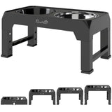 PawHut Raised Dog Bowl with Slow Feeder and 4 Adjustable Heights – Foldable Elevated Feeding Stand