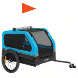 PawHut Dog Bike Trailer with Flip-Down Ramp, Quick Release Frame & Universal Coupler – Blue