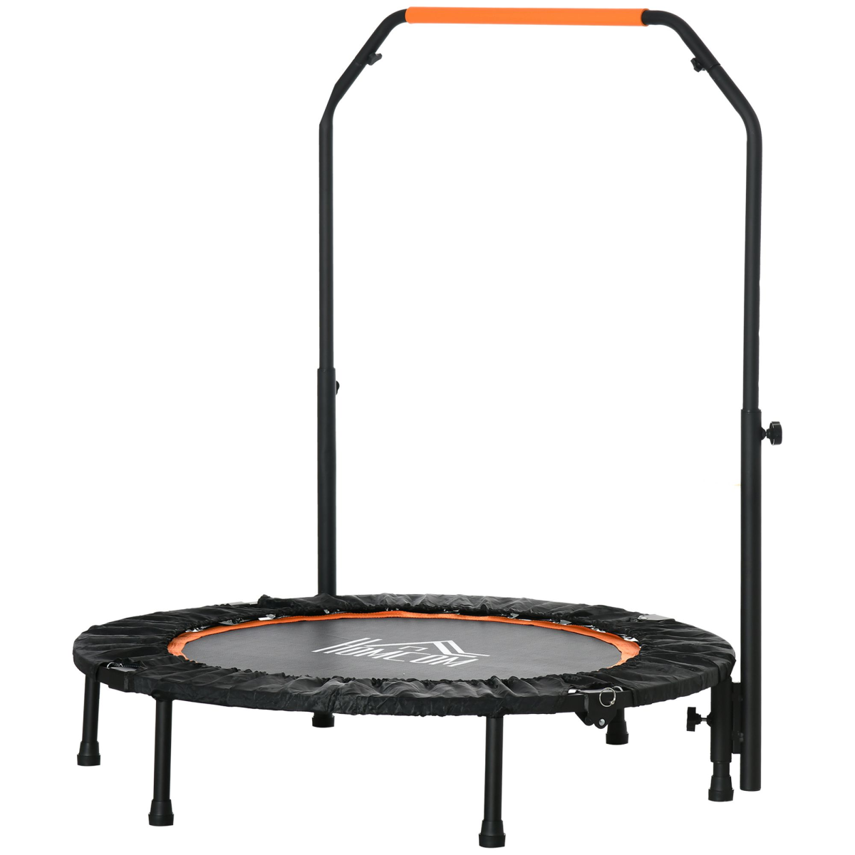 HOMCOM 40" Foldable Mini Fitness Trampoline with Adjustable Foam Handle – Indoor & Outdoor Rebounder
