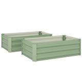 Outsunny Set of Two 100 x 60cm Steel Planter Boxes – Light Green