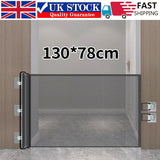 Retractable Pet Gate with Wall-Friendly Clips – Folding Safety Barrier for Dogs, Toddlers & Stairs, Black
