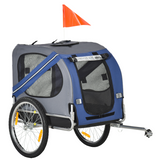 Pet Bicycle Trailer with Hitch Coupler & Mesh Windows – Water-Resistant Dog Bike Carrier, Blue