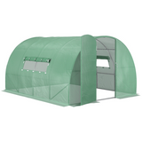Outsunny 4 x 3m Walk-In Polytunnel Greenhouse with Galvanised Steel Frame & Door – Garden Growing