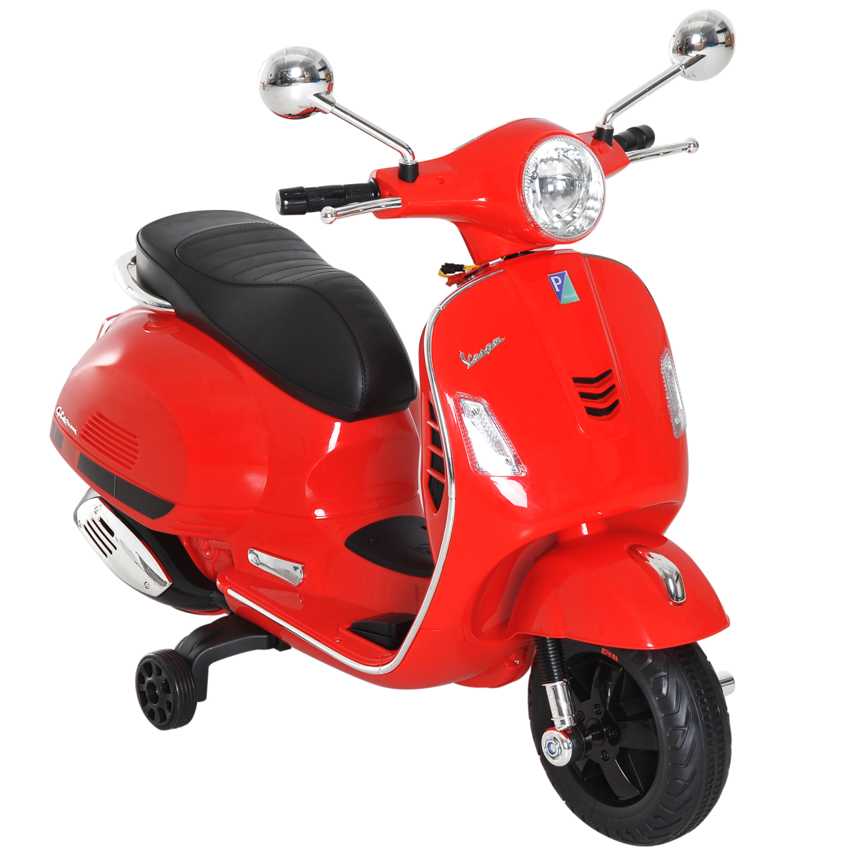 HOMCOM Kids Ride-On Vespa Motorcycle, 6V Battery with Music & LED Lights – Licensed, Ages 3–6