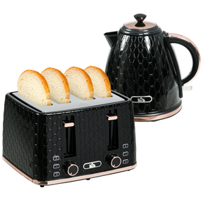 Black kettle and toaster set