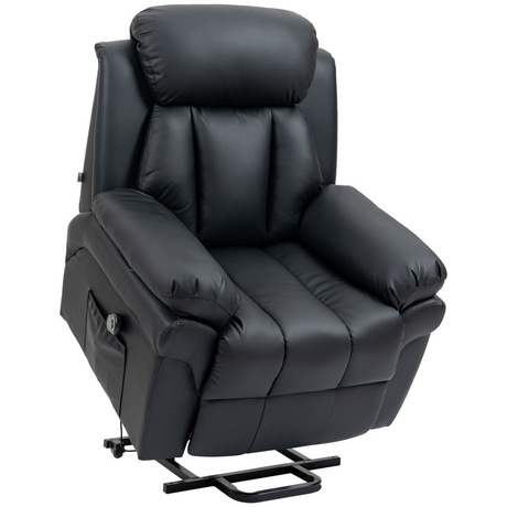 HOMCOM black PU leather lift recliner