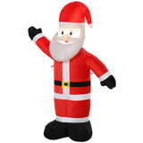 Outsunny 5ft Inflatable Velvet-Look Santa Claus with LED Light – Outdoor Christmas Garden Decoration