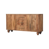 Artisan Furniture Montara Solid Mango Wood Sideboard, 3 Drawers & 2 Doors – Dining & Living Room Storage, Brown