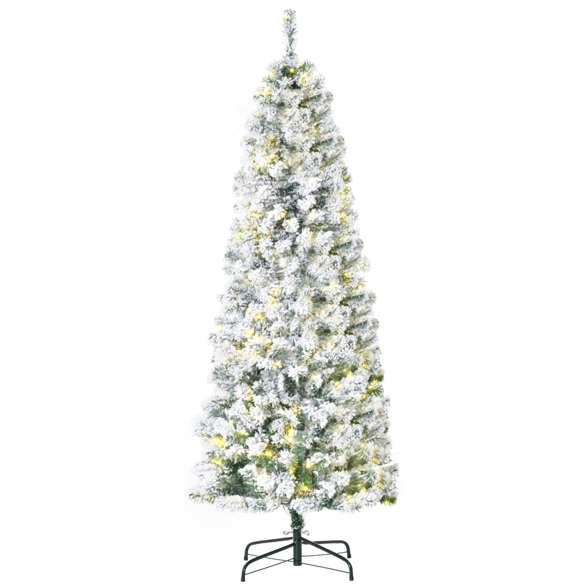 6ft pre-lit snow flocked Christmas tree